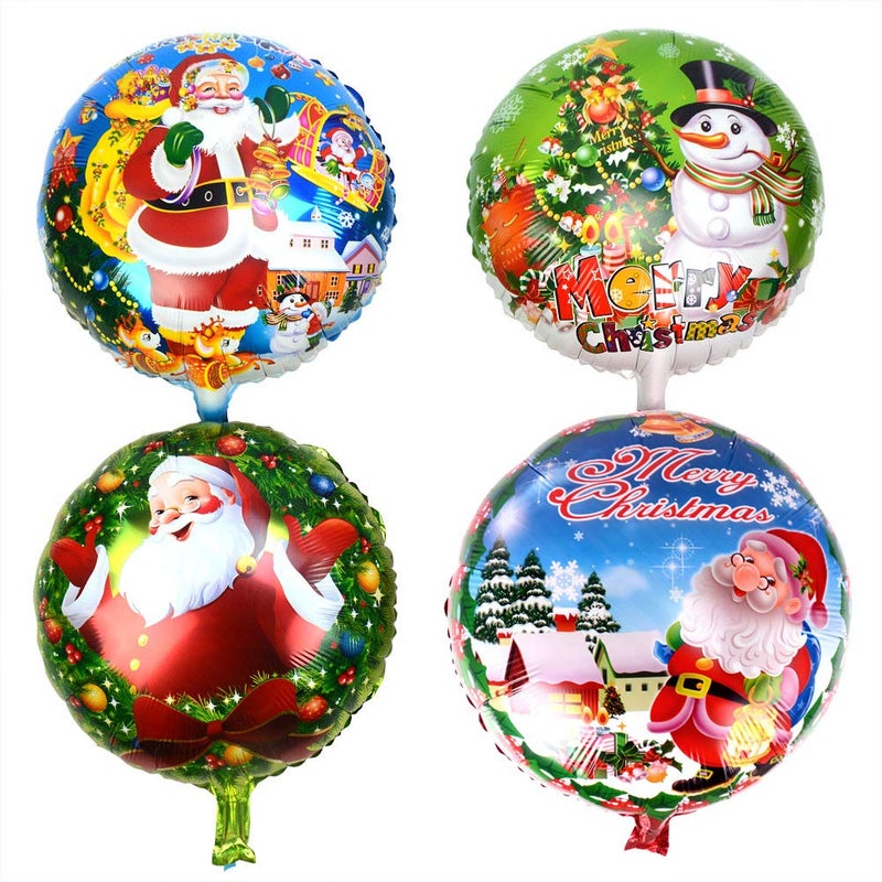 Gardeningwill 12pcs Christmas Aluminum Foil Santa Clause Balloons Party Supplies Decoration - Image 1